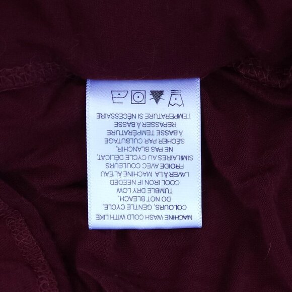 RICKI's Romantic Tie Front Blouse Women's Size Large Merlot Burgundy Black Tie - Picture 5 of 5